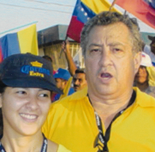 una marcha de oposición al chavismo en sus inicios acompañada de mi padre.